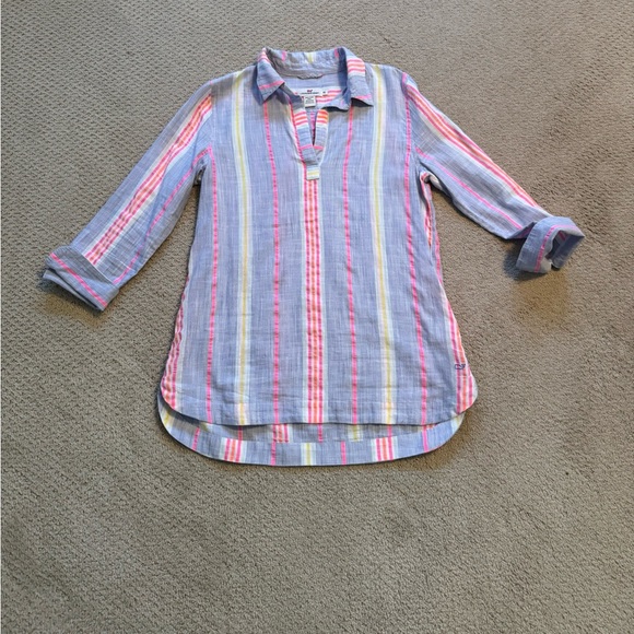 Vineyard Vines Women's Tunic - Blue, Pink, Yellow Stripes - Picture 1 of 4